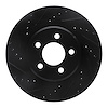 E-Line Drilled & Slotted Black Brake Rotor, Fits Select Mopar, Position: Front Left - image 1