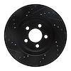 E-Line Drilled & Slotted Black Brake Rotor, Fits Select Mopar, Position: Front Right - image 1