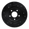 E-Line Drilled & Slotted Black Brake Rotor, Fits Select Fits Multiple Makes/Models, Position: Front Right - image 1