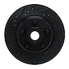 E-Line Drilled & Slotted Black Brake Rotor, 1974-1984 Mopar, Position: Front Left - image 1