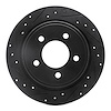 E-Line Drilled & Slotted Black Brake Rotor, 2004-2008 Mopar, Position: Rear Left - image 1