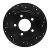 E-Line Drilled & Slotted Black Brake Rotor, 2004-2008 Mopar, Position: Rear Right - image 1