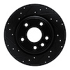 E-Line Drilled & Slotted Black Brake Rotor, Fits Select Mopar, Position: Rear Left