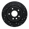 E-Line Drilled & Slotted Black Brake Rotor, Fits Select Mopar, Position: Rear Right - image 1