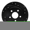 E-Line Drilled & Slotted Black Brake Rotor, Fits Select Mopar, Position: Rear Right - image 1