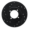 E-Line Drilled & Slotted Black Brake Rotor, 1978-1983 Mopar, Position: Front Left - image 1