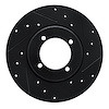 E-Line Drilled & Slotted Black Brake Rotor, 1978-1983 Mopar, Position: Front Right - image 1