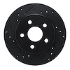 E-Line Drilled & Slotted Black Brake Rotor, 1988-1990 Mopar, Position: Front Left - image 1