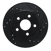 E-Line Drilled & Slotted Black Brake Rotor, 1988-1990 Mopar, Position: Front Right - image 1