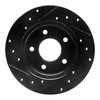 E-Line Drilled & Slotted Black Brake Rotor, 1988-1992 Mopar, Position: Rear Right - image 4