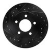 E-Line Drilled & Slotted Black Brake Rotor, 1993-1997 Mopar, Position: Front Left - image 2