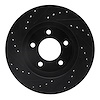 E-Line Drilled & Slotted Black Brake Rotor, 1993-1997 Mopar, Position: Front Right - image 1