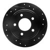 E-Line Drilled & Slotted Black Brake Rotor, 1993-2004 Mopar, Position: Rear Right - image 3