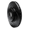 E-Line Drilled & Slotted Black Brake Rotor, 1992-2002 Mopar, Position: Front Left - image 1
