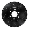 E-Line Drilled & Slotted Black Brake Rotor, 1992-2002 Mopar, Position: Front Right - image 1