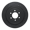 E-Line Drilled & Slotted Black Brake Rotor, 1992-2002 Mopar, Position: Rear Left - image 1