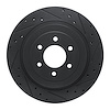 E-Line Drilled & Slotted Black Brake Rotor, 1992-2002 Mopar, Position: Rear Right - image 1