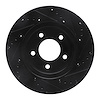 E-Line Drilled & Slotted Black Brake Rotor, 1998-2000 Mopar, Position: Front Right - image 1