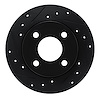 E-Line Drilled & Slotted Black Brake Rotor, 1978-1990 Mopar, Position: Front Left - image 1