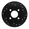 E-Line Drilled & Slotted Black Brake Rotor, 1978-1990 Mopar, Position: Front Right - image 1