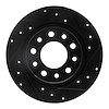 E-Line Drilled & Slotted Black Brake Rotor, 2003-2017 Mopar, Position: Rear Right - image 1