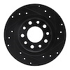 E-Line Drilled & Slotted Black Brake Rotor, 2013-2016 Mopar, Position: Rear Left - image 1