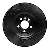 E-Line Drilled & Slotted Black Brake Rotor, Fits Select Mopar, Position: Front Left - image 1
