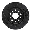 E-Line Drilled & Slotted Black Brake Rotor, 2002-2018 Fits Multiple Makes/Models, Position: Rear Left