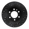 E-Line Drilled & Slotted Black Brake Rotor, 2006-2018 Fits Multiple Makes/Models, Position: Rear Left - image 1