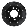 E-Line Drilled & Slotted Black Brake Rotor, 2006-2018 Fits Multiple Makes/Models, Position: Rear Right
