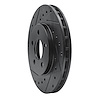 E-Line Drilled & Slotted Black Brake Rotor, 1984-1995 Mopar, Position: Front Left - image 1