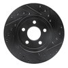 E-Line Drilled & Slotted Black Brake Rotor, 1984-1995 Mopar, Position: Front Left - image 4