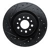 E-Line Drilled & Slotted Black Brake Rotor, 2015-2021 Mopar, Position: Front Left - image 1