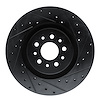 E-Line Drilled & Slotted Black Brake Rotor, 2015-2021 Mopar, Position: Front Right - image 1