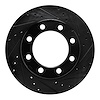 E-Line Drilled & Slotted Black Brake Rotor, 1977-1993 Fits Multiple Makes/Models, Position: Front Right - image 1