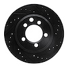 E-Line Drilled & Slotted Black Brake Rotor, 1974-1981 Mopar, Position: Front Right - image 1