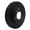 E-Line Drilled & Slotted Black Brake Rotor, 1974-1981 Mopar, Position: Front Right - image 2
