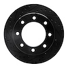 E-Line Drilled & Slotted Black Brake Rotor, 1973-1993 Mopar, Position: Front Left - image 1