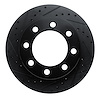 E-Line Drilled & Slotted Black Brake Rotor, 1971-1997 Mopar, Position: Front Left - image 1