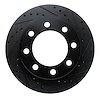 E-Line Drilled & Slotted Black Brake Rotor, 1971-1997 Mopar, Position: Front Right - image 1