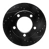 E-Line Drilled & Slotted Black Brake Rotor, 1980-1993 Mopar, Position: Front Right - image 1
