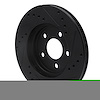 E-Line Drilled & Slotted Black Brake Rotor, 1986-1990 Mopar, Position: Front Left - image 1