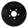 E-Line Drilled & Slotted Black Brake Rotor, 1986-1990 Mopar, Position: Front Left - image 2