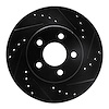 E-Line Drilled & Slotted Black Brake Rotor, 1986-1990 Mopar, Position: Front Right - image 1