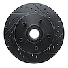E-Line Drilled & Slotted Black Brake Rotor, 1987-1990 Mopar, Position: Front Right - image 1