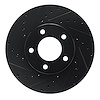 E-Line Drilled & Slotted Black Brake Rotor, 1987-1990 Mopar, Position: Front Left - image 1