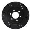 E-Line Drilled & Slotted Black Brake Rotor, 1991-1996 Mopar, Position: Front Left - image 1