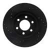 E-Line Drilled & Slotted Black Brake Rotor, 1991-1996 Mopar, Position: Front Right - image 1