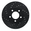 E-Line Drilled & Slotted Black Brake Rotor, 1991-1996 Mopar, Position: Front Left - image 1
