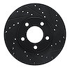 E-Line Drilled & Slotted Black Brake Rotor, 1991-1996 Mopar, Position: Front Right - image 1